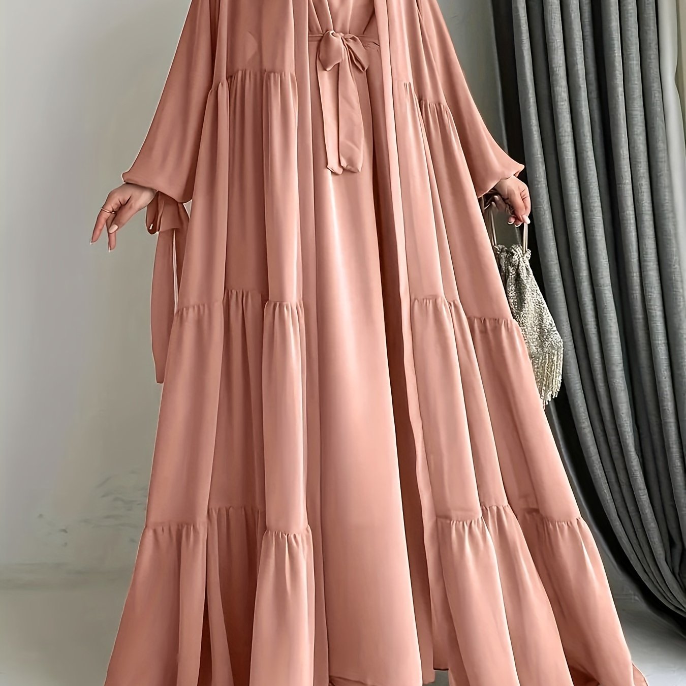 Elegant Chiffon Abaya Set