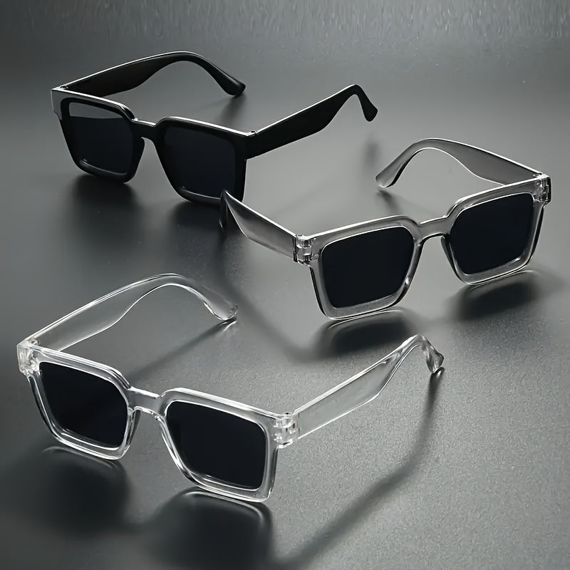 Men's Square Retro Glasses Set