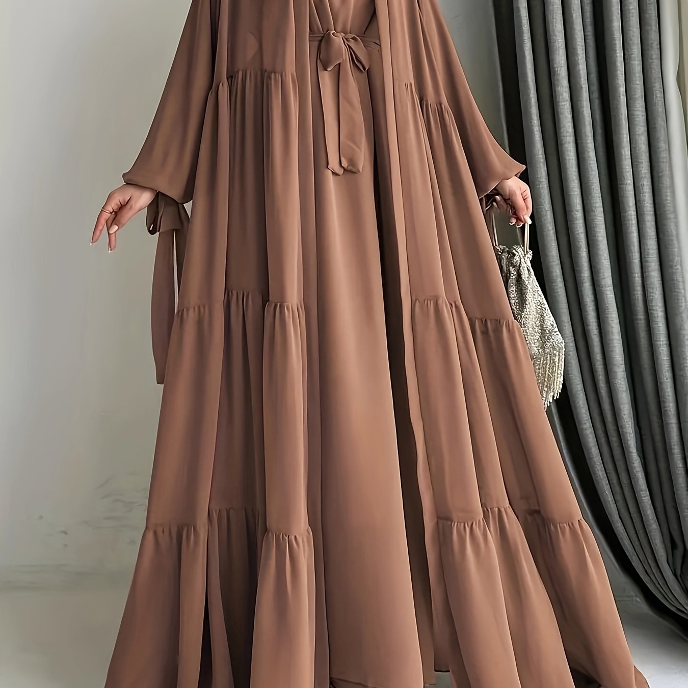 Elegant Chiffon Abaya Set