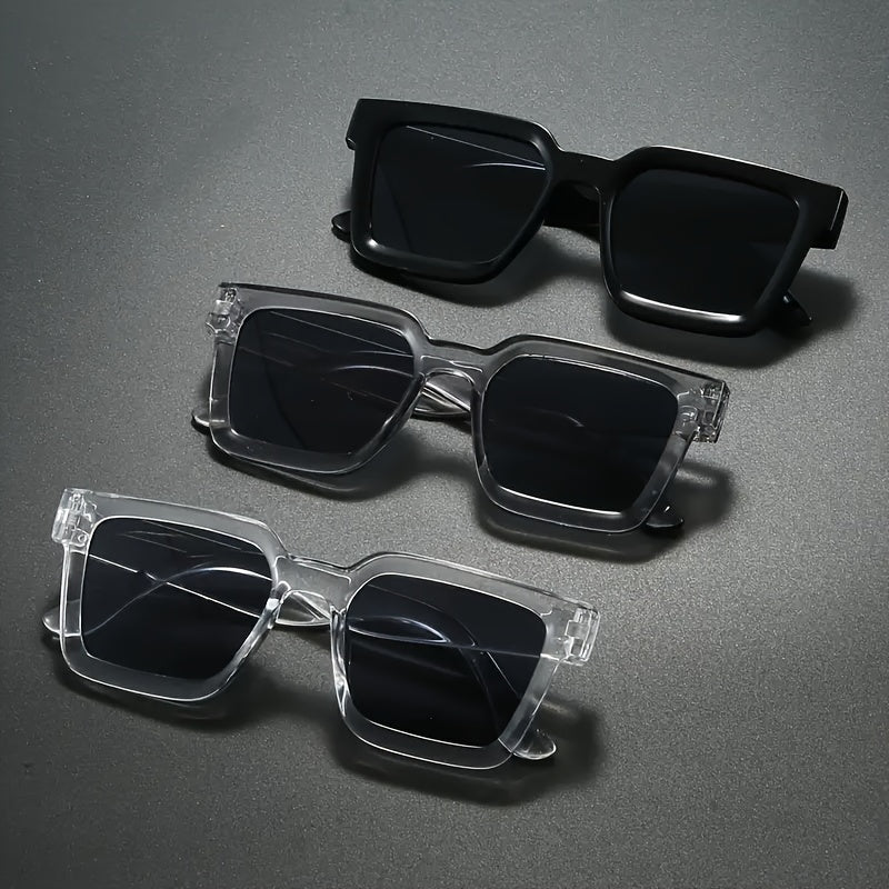 Men's Square Retro Glasses Set