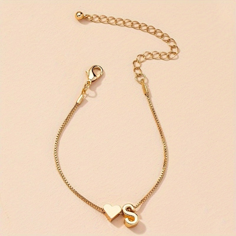 Mini Love Heart Letter Beads Bracelet