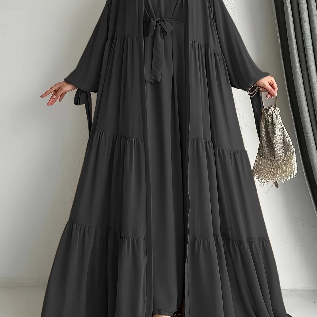 Elegant Chiffon Abaya Set