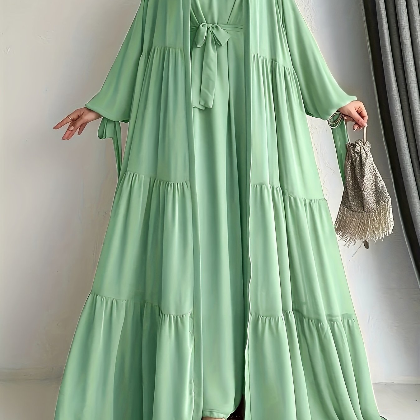 Elegant Chiffon Abaya Set