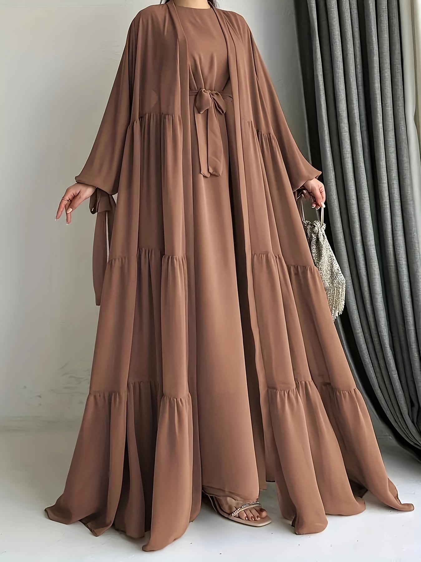 Elegant Chiffon Abaya Set