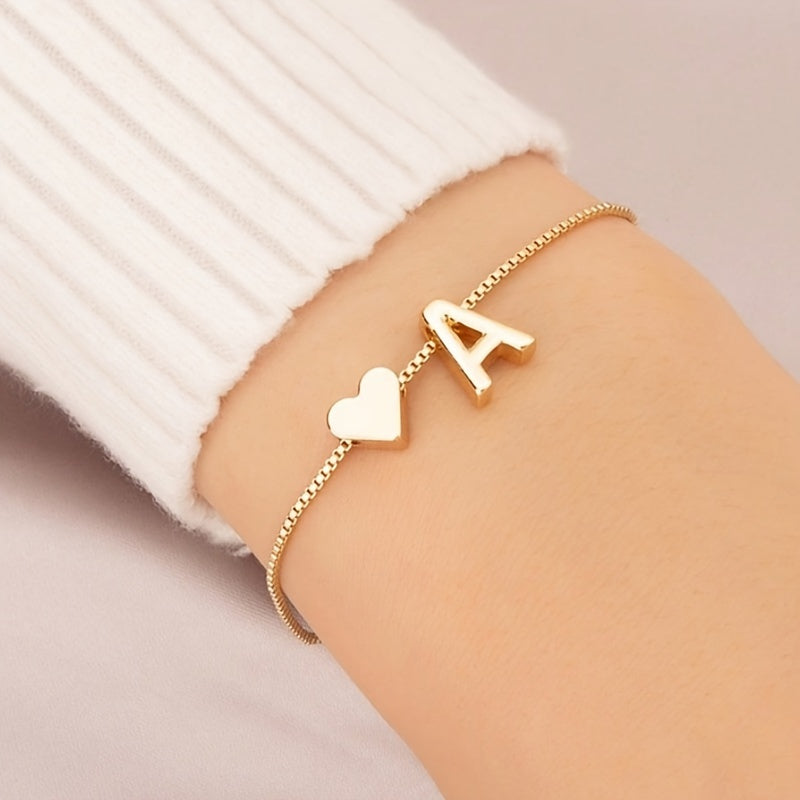 Mini Love Heart Letter Beads Bracelet