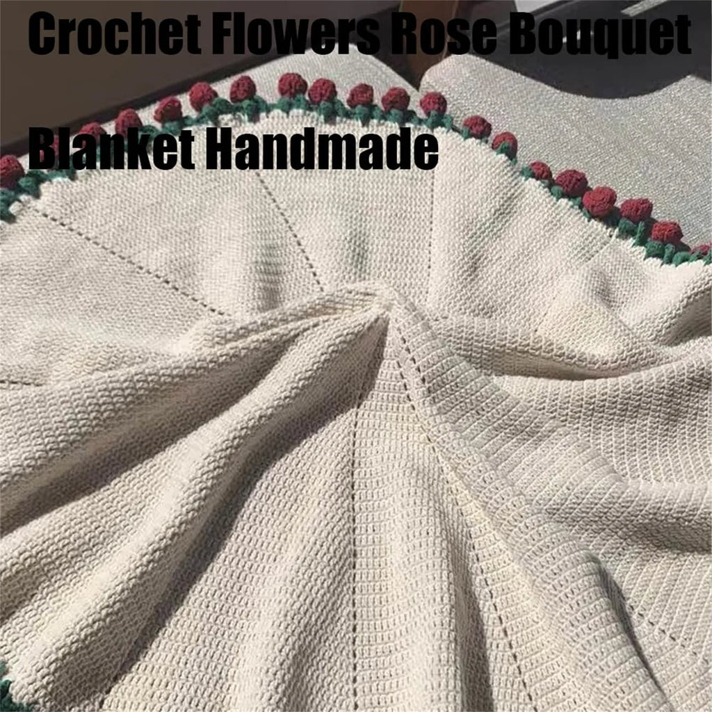 Diy Crochet Bouquet Of Flowers Hand-Woven Flower Bouquet Blanket Ultra-Soft Breathable Romantic Knitted Flowers Throw Blankets