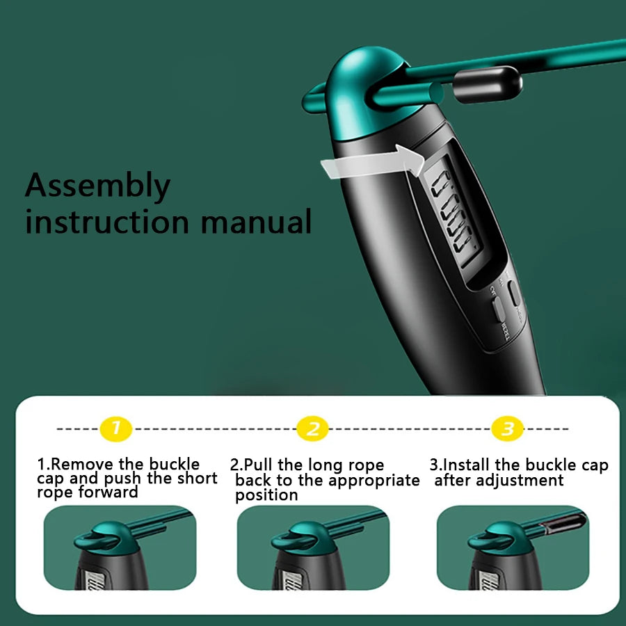 1 set of steel wire rope counting skipping rope cordless weight-bearing skipping rope weight loss fitness equipment sports equip