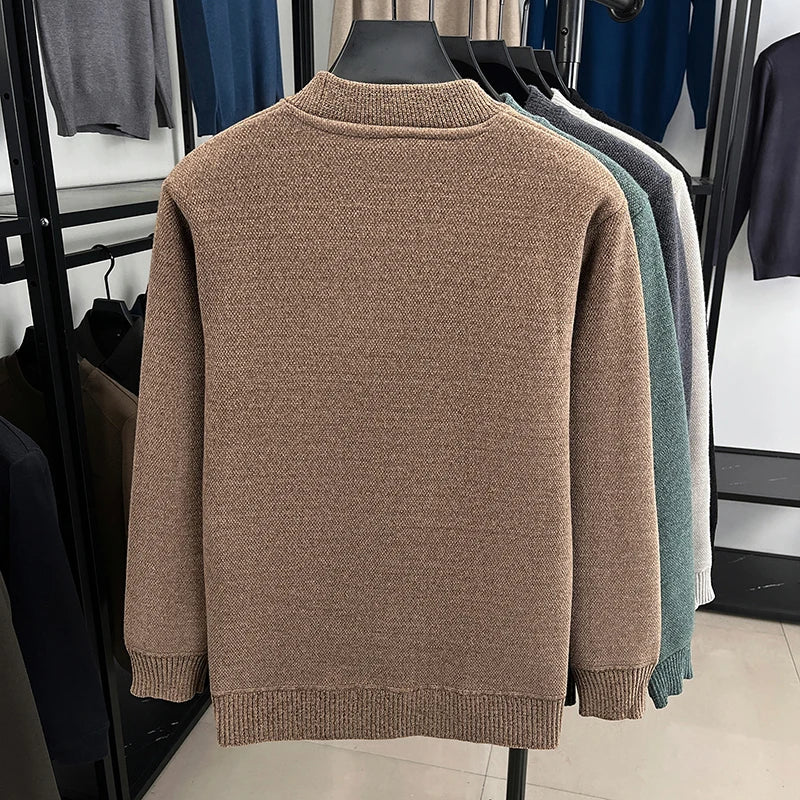 High-end designer new sweater men round neck fashion brand classic Paul embroidery luxury winter plush thick warm knit pullover