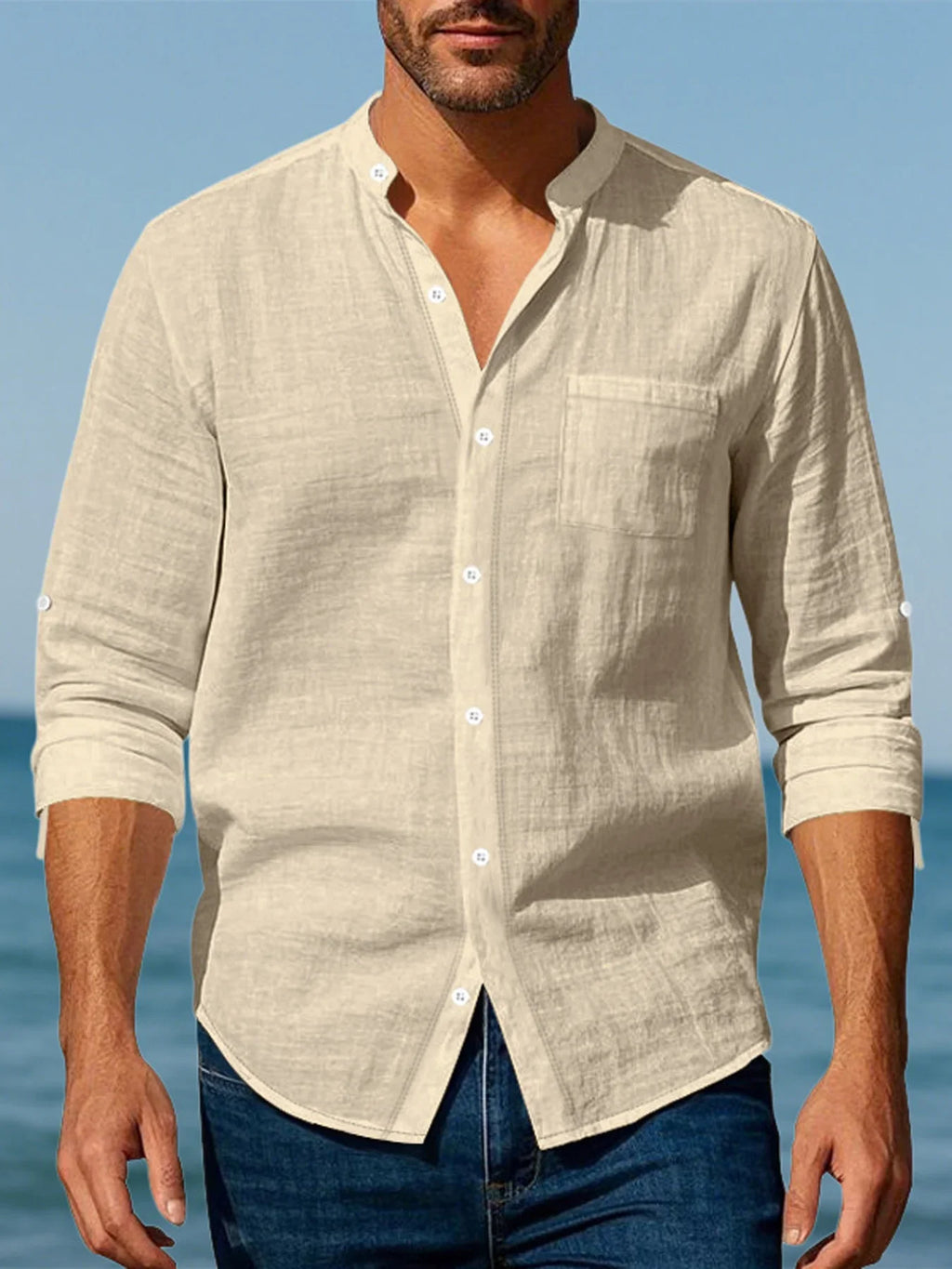 New Breathable Linen Men's Long Sleeve Shirt and Pants Spring Summer Autumn Outdoor Leisure Walking Beach Sport Outfit 1/2pieces