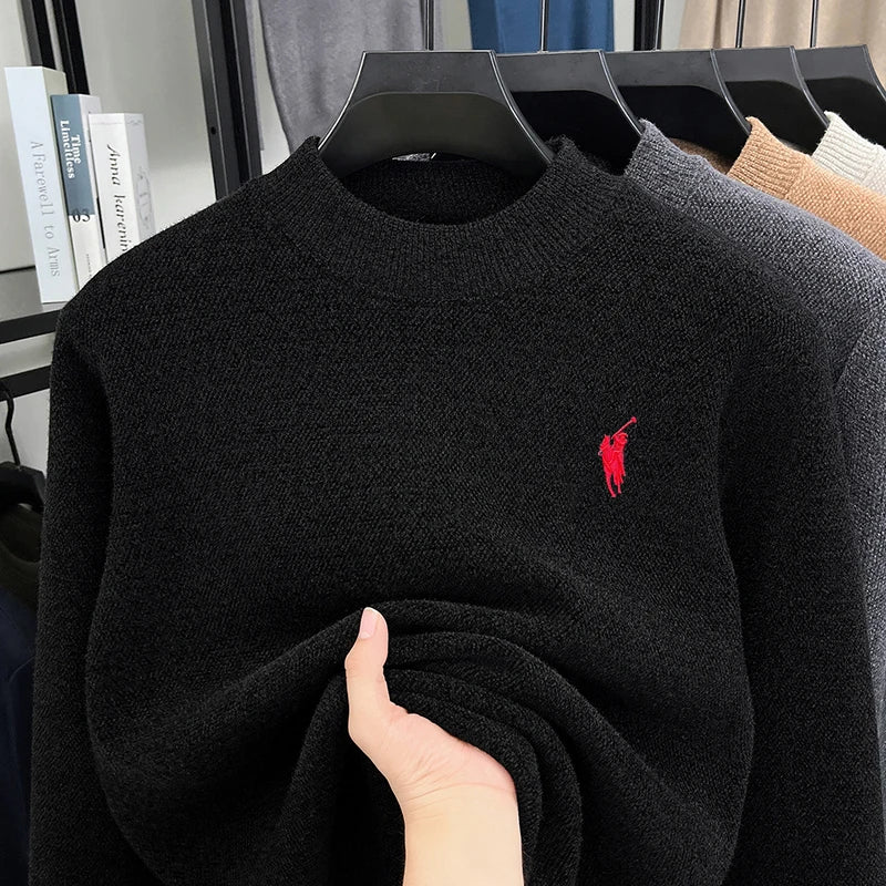 High-end designer new sweater men round neck fashion brand classic Paul embroidery luxury winter plush thick warm knit pullover