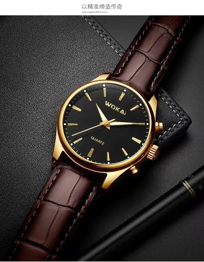 High Quality Fashion Men's Business Belt Quartz Watch Personality Simple Student Waterproof Clock Retro Classic Mens Watches