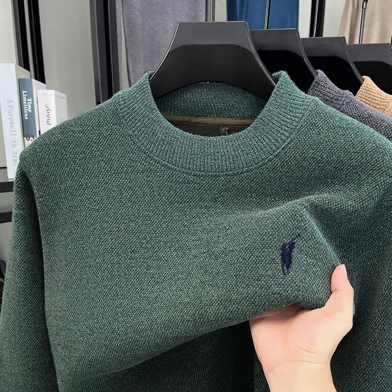 High-end designer new sweater men round neck fashion brand classic Paul embroidery luxury winter plush thick warm knit pullover