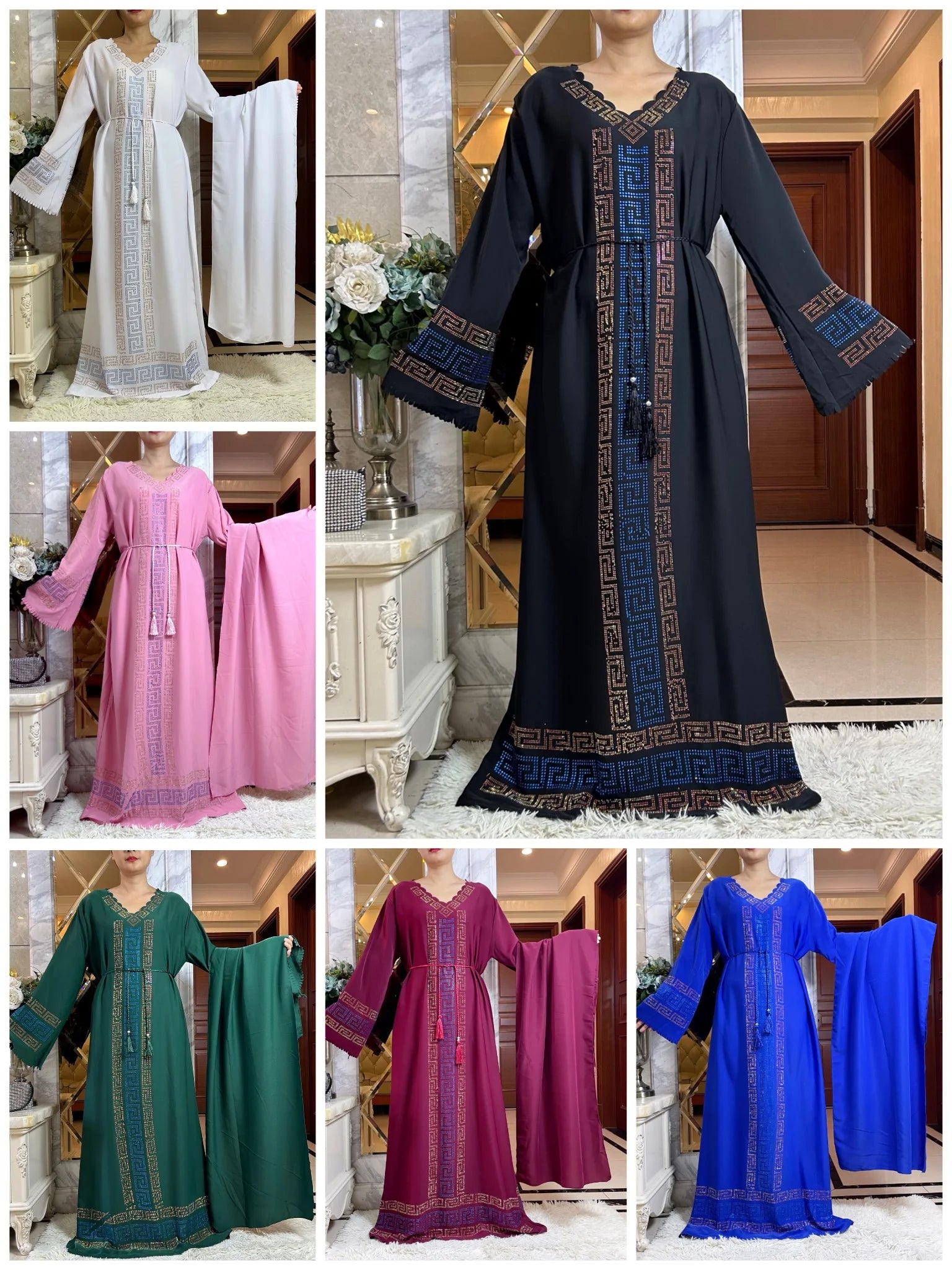 2024 Fashion Women Elegant Autumn Dress Dubai Party Outfits Long Sleeve Dashiki Muslim High-grade Comfort Fabric African Abaya