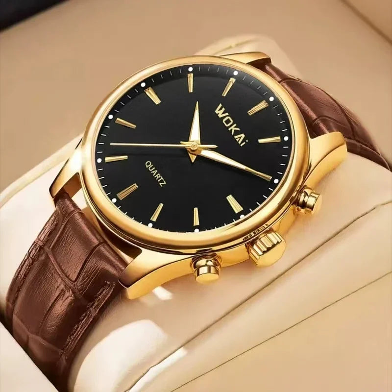 High Quality Fashion Men's Business Belt Quartz Watch Personality Simple Student Waterproof Clock Retro Classic Mens Watches