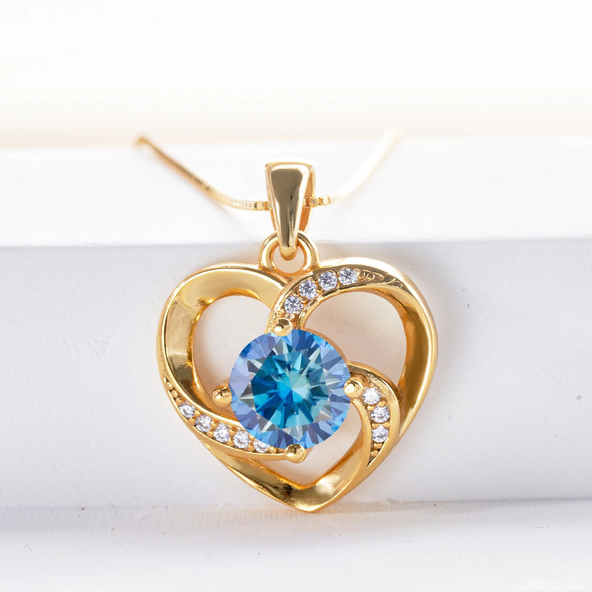 Gold Plated 1CT Moissanite Pendant Necklace For Women Classic Heart Pendant Wedding Jewelry 925 Sterling Silver GRA Moissanite