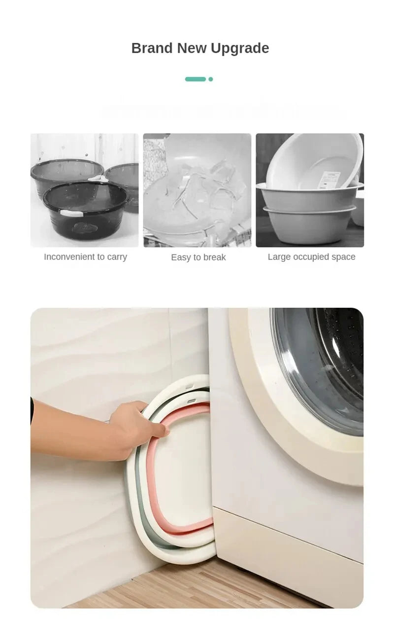 Plastic Folding Basins Portable Wash Basins Folding Laundry Tub Adult Baby Bath Basin Bathroom Kitchen Accessories Wash Basin