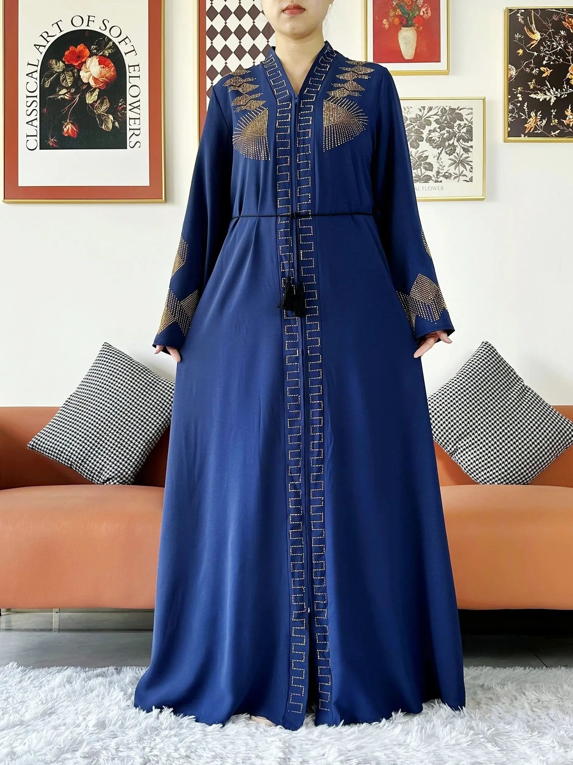 New Women Elegant Dress Chiffon Open Abaya with Zipper Muslim Women Dress Islamic Clothing Cardigan Abaya Women Muslim Dress