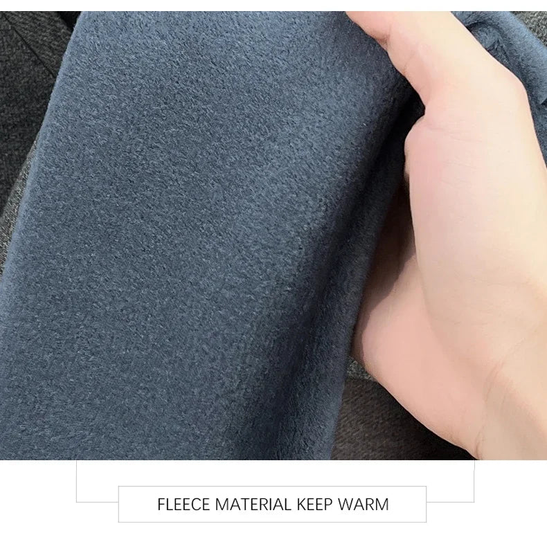 BROWON 2025 Elegant Winter T-shirt Men Thick Fleece Long Sleeve Turn Down Collar Fake Layered T-shirt Man Oversized Dad Clothes