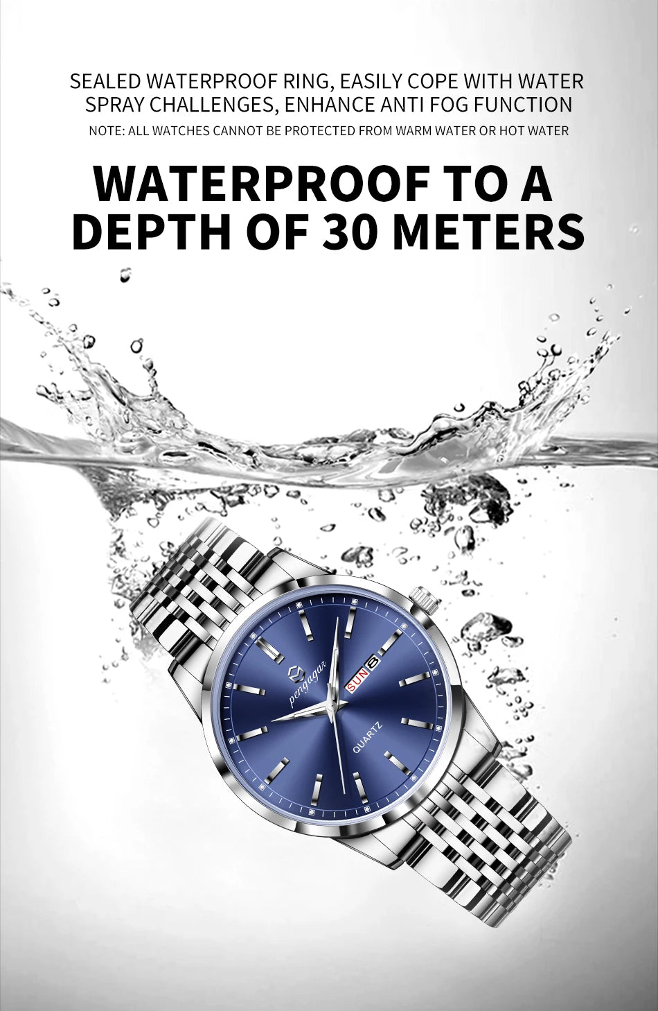 Factory Wholesale Luxury Watch For Man Waterproof Luminous Date Week Stainless Steel Men Watch Casual Quartz Men's Watches Male