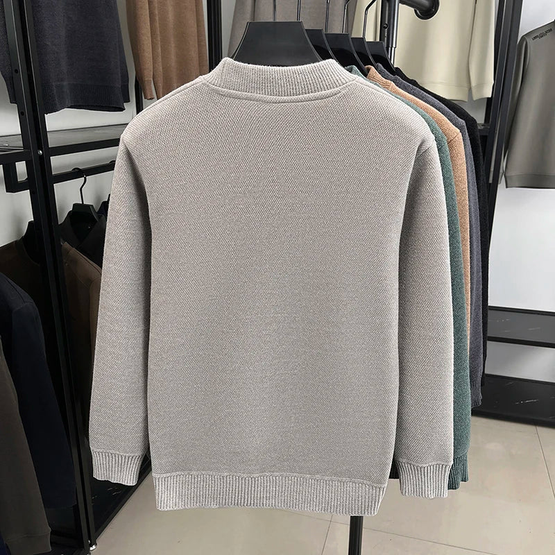 High-end designer new sweater men round neck fashion brand classic Paul embroidery luxury winter plush thick warm knit pullover