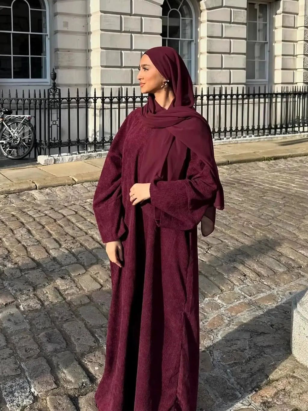 Closed Casual Abayas Corduroy Winter Abaya Eid 2025 Muslim Clothes Borkha For Muslim Women Moroccan Dresses Kaftan Caftan Femme