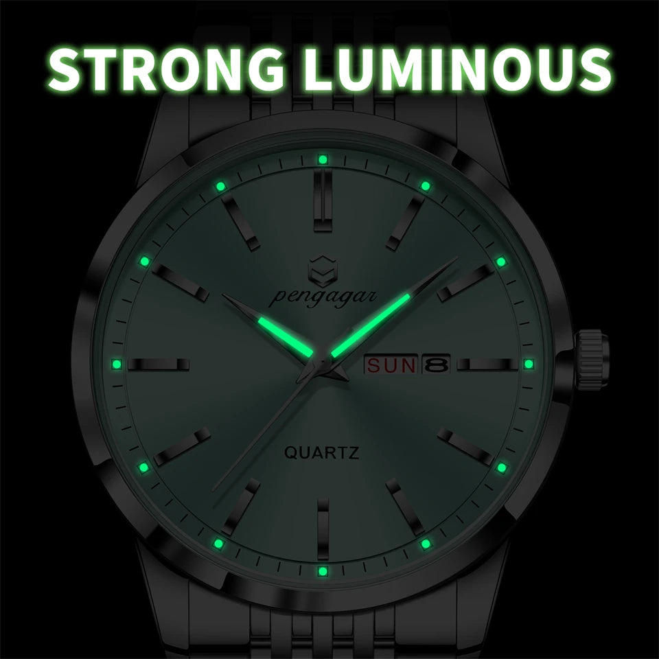 Factory Wholesale Luxury Watch For Man Waterproof Luminous Date Week Stainless Steel Men Watch Casual Quartz Men's Watches Male