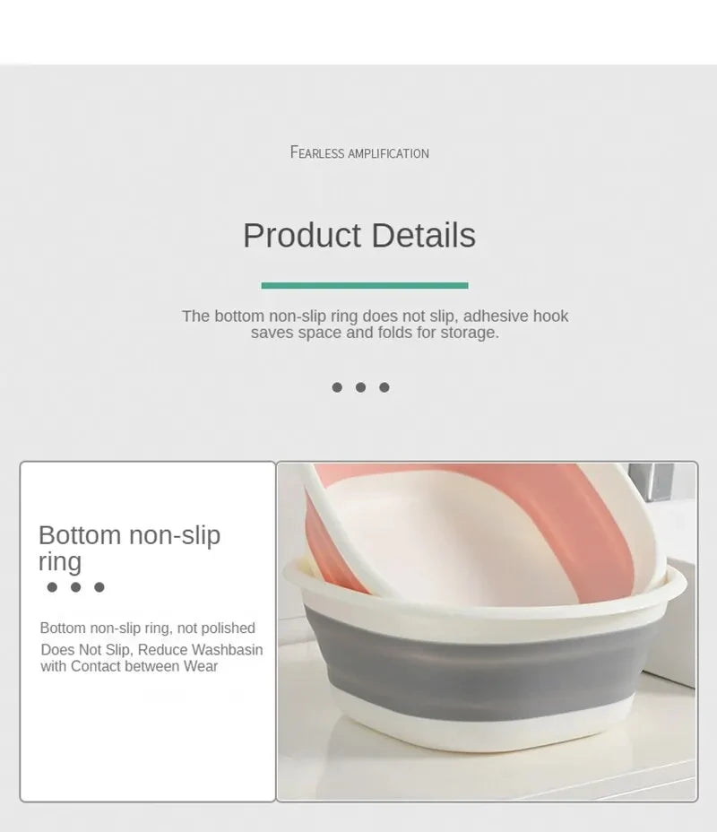 Plastic Folding Basins Portable Wash Basins Folding Laundry Tub Adult Baby Bath Basin Bathroom Kitchen Accessories Wash Basin