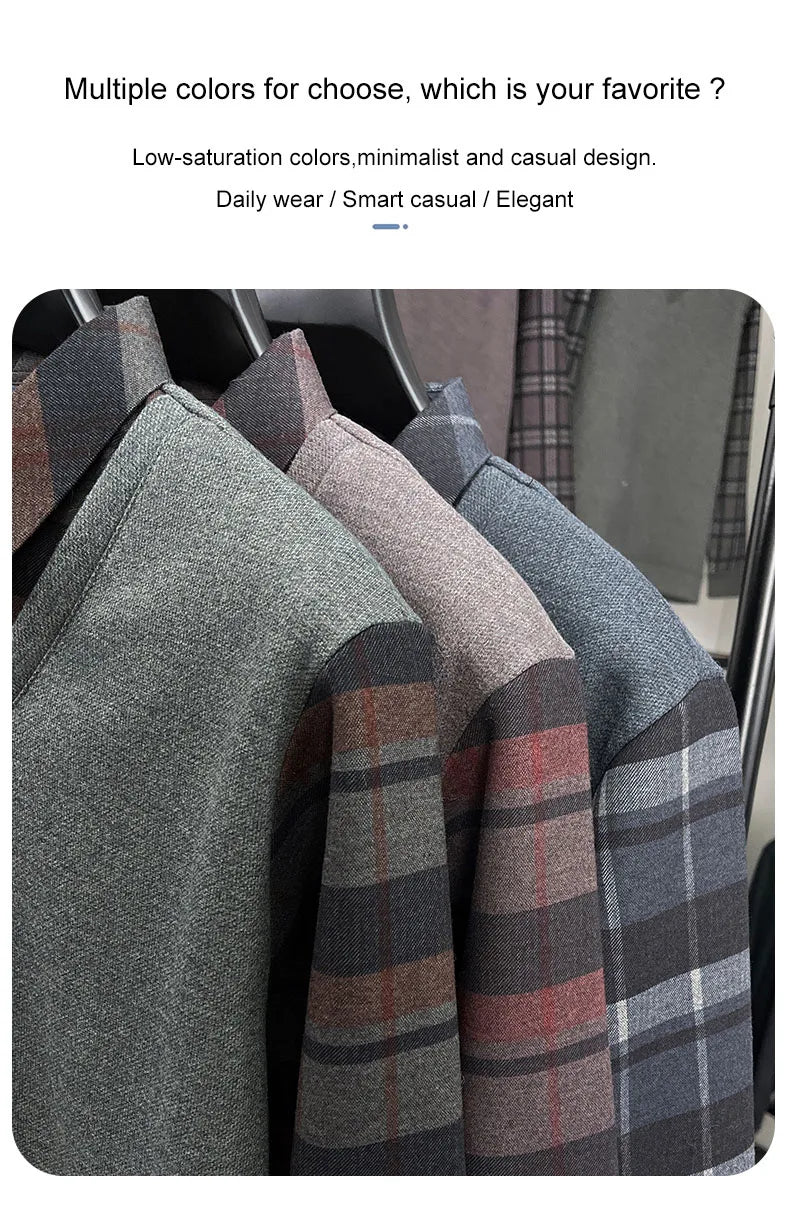 BROWON 2025 Elegant Winter T-shirt Men Thick Fleece Long Sleeve Turn Down Collar Fake Layered T-shirt Man Oversized Dad Clothes