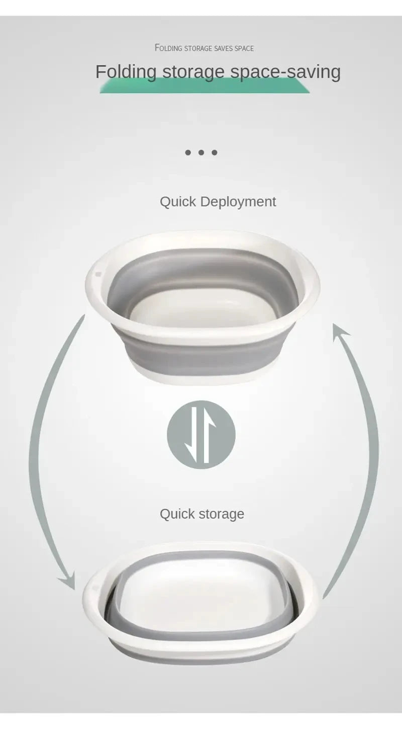 Plastic Folding Basins Portable Wash Basins Folding Laundry Tub Adult Baby Bath Basin Bathroom Kitchen Accessories Wash Basin