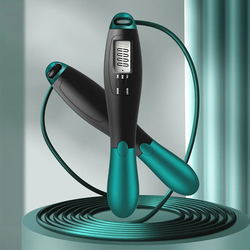 1 set of steel wire rope counting skipping rope cordless weight-bearing skipping rope weight loss fitness equipment sports equip