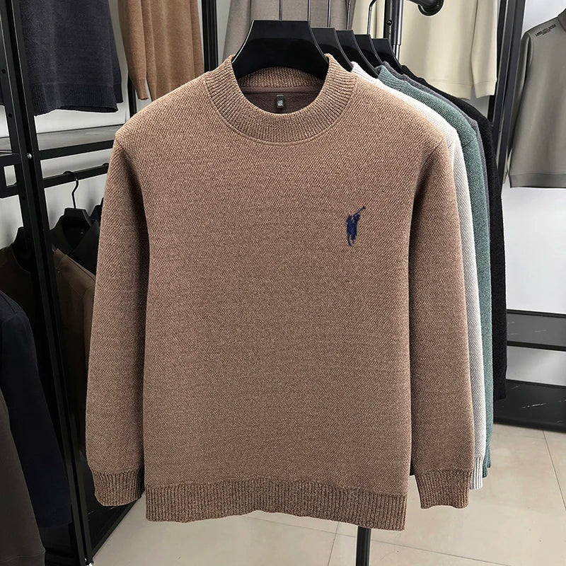 High-end designer new sweater men round neck fashion brand classic Paul embroidery luxury winter plush thick warm knit pullover