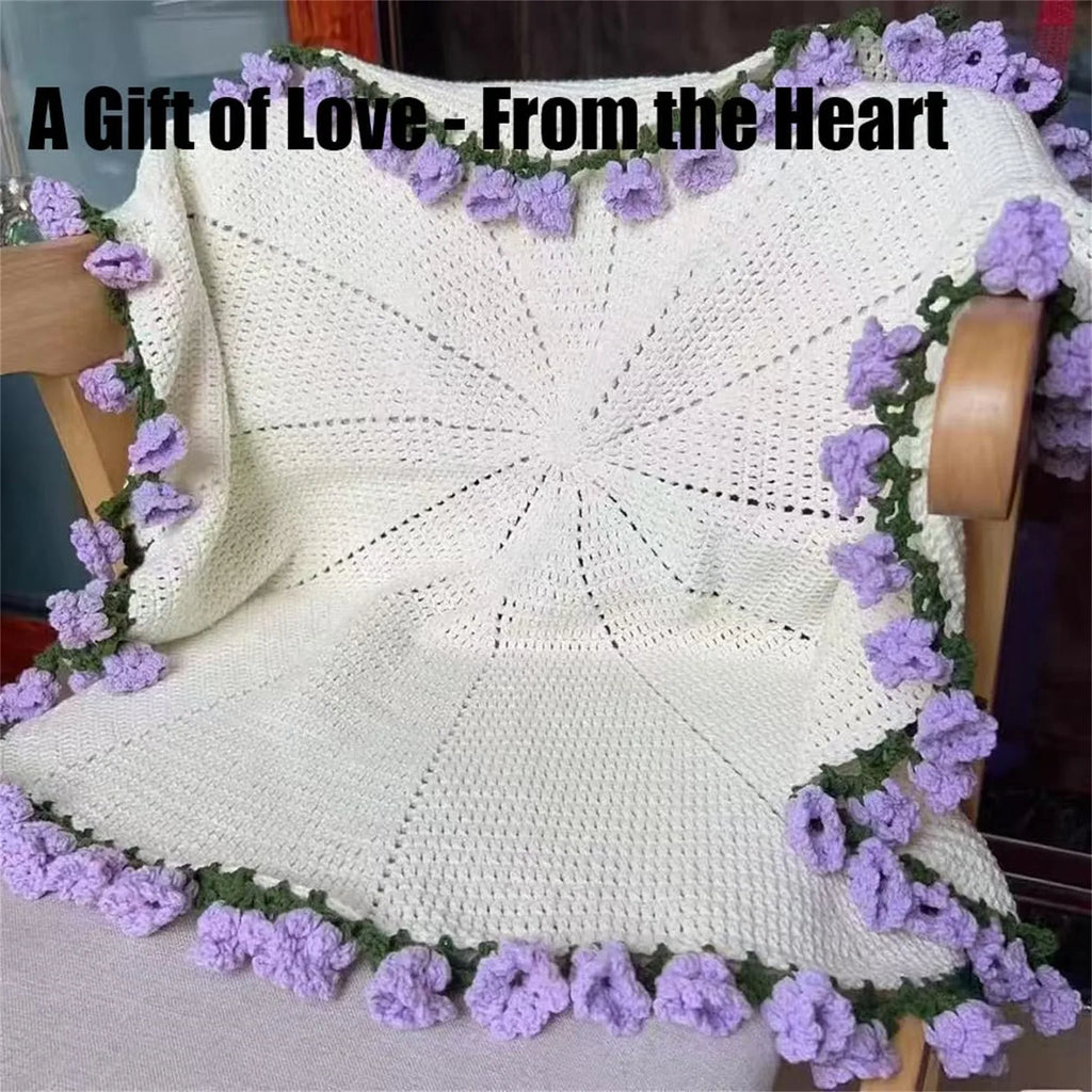 Diy Crochet Bouquet Of Flowers Hand-Woven Flower Bouquet Blanket Ultra-Soft Breathable Romantic Knitted Flowers Throw Blankets