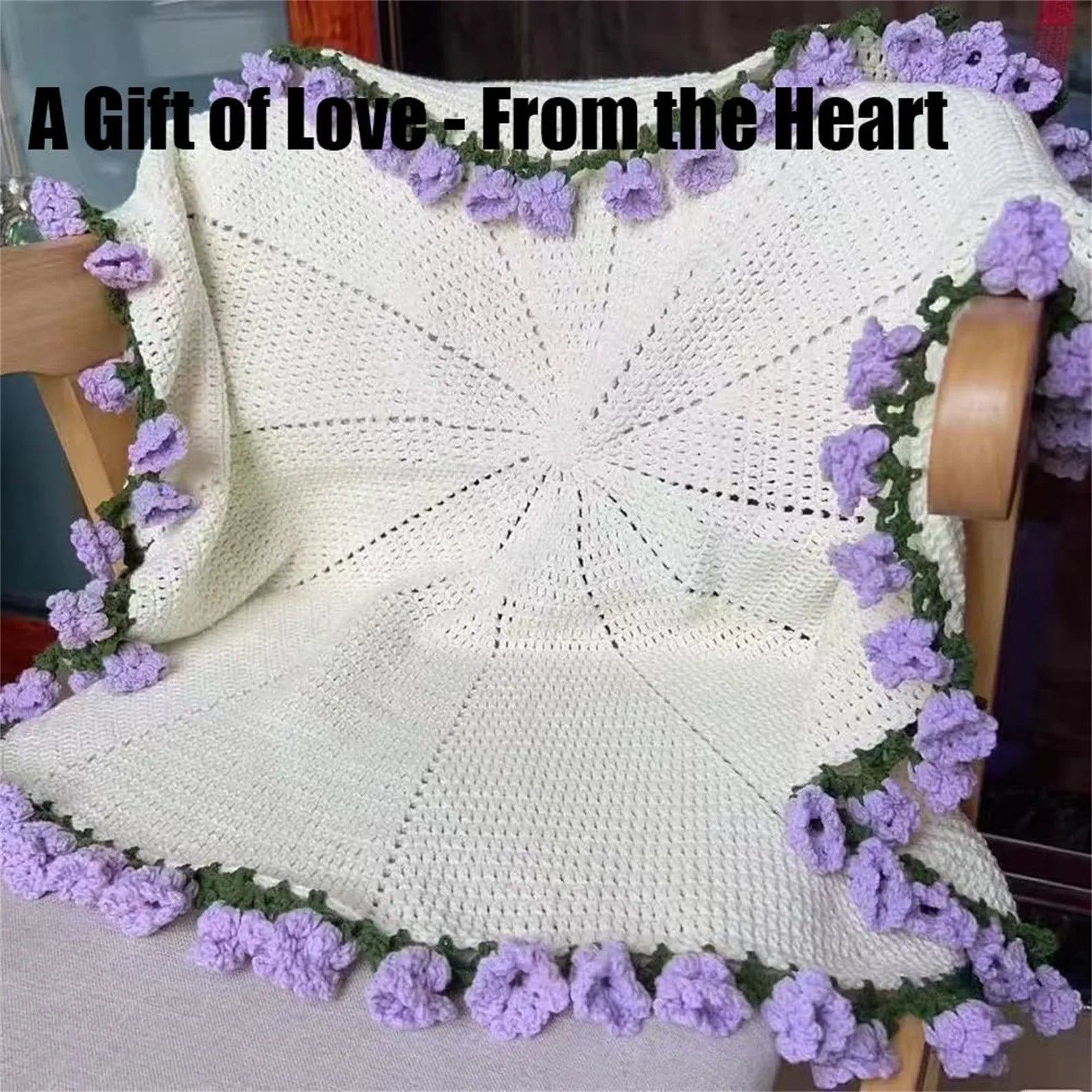 Diy Crochet Bouquet Of Flowers Hand-Woven Flower Bouquet Blanket Ultra-Soft Breathable Romantic Knitted Flowers Throw Blankets