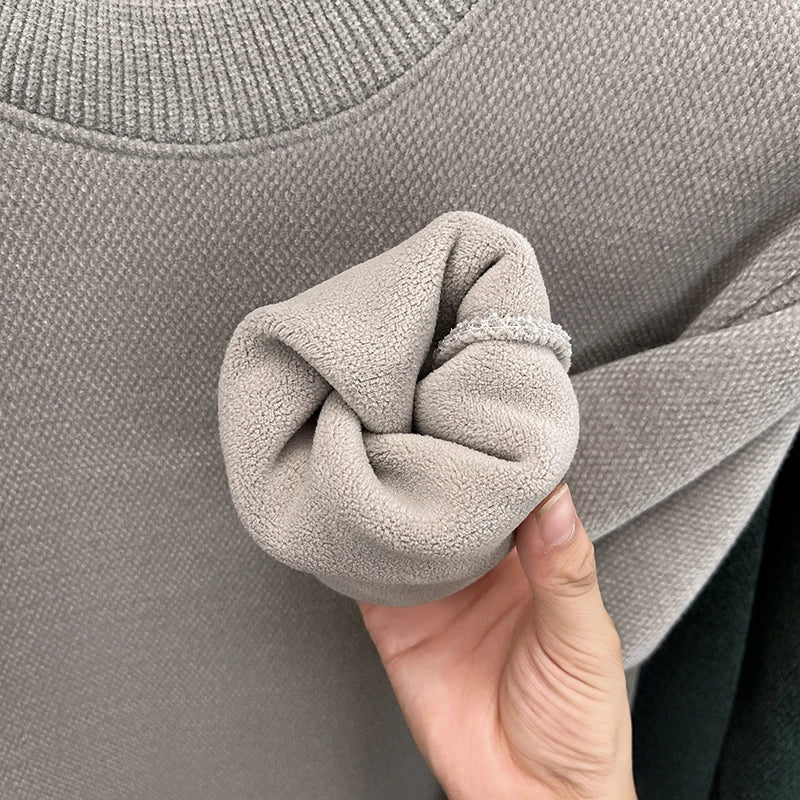 High-end designer new sweater men round neck fashion brand classic Paul embroidery luxury winter plush thick warm knit pullover