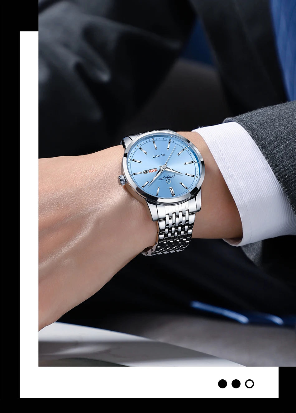 Factory Wholesale Luxury Watch For Man Waterproof Luminous Date Week Stainless Steel Men Watch Casual Quartz Men's Watches Male