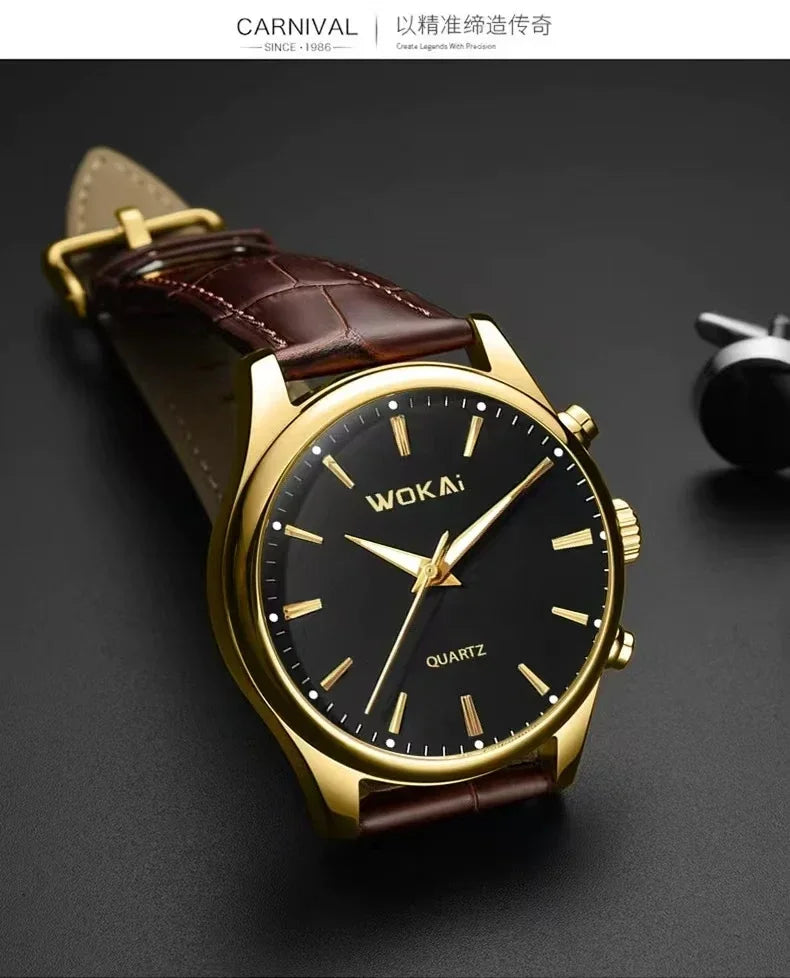 High Quality Fashion Men's Business Belt Quartz Watch Personality Simple Student Waterproof Clock Retro Classic Mens Watches