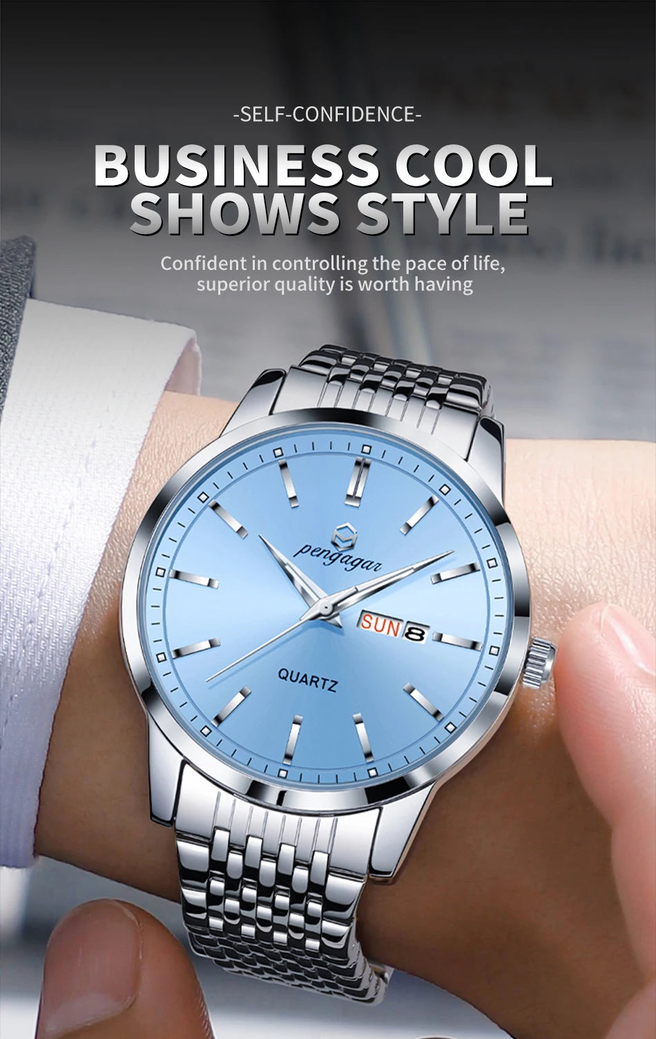 Factory Wholesale Luxury Watch For Man Waterproof Luminous Date Week Stainless Steel Men Watch Casual Quartz Men's Watches Male