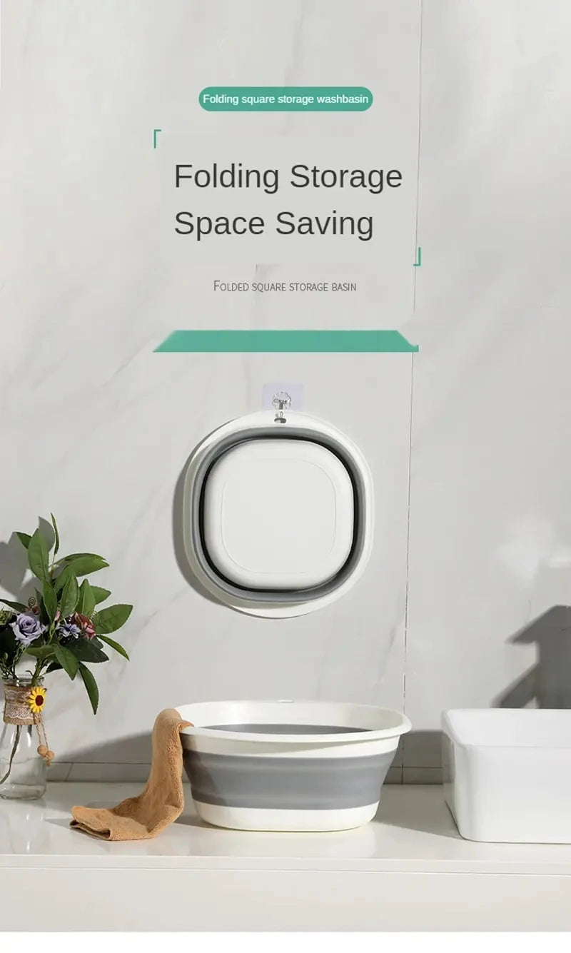 Plastic Folding Basins Portable Wash Basins Folding Laundry Tub Adult Baby Bath Basin Bathroom Kitchen Accessories Wash Basin