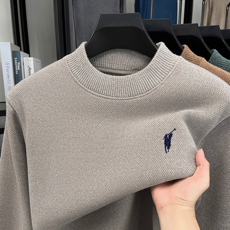 High-end designer new sweater men round neck fashion brand classic Paul embroidery luxury winter plush thick warm knit pullover