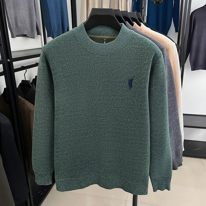 High-end designer new sweater men round neck fashion brand classic Paul embroidery luxury winter plush thick warm knit pullover