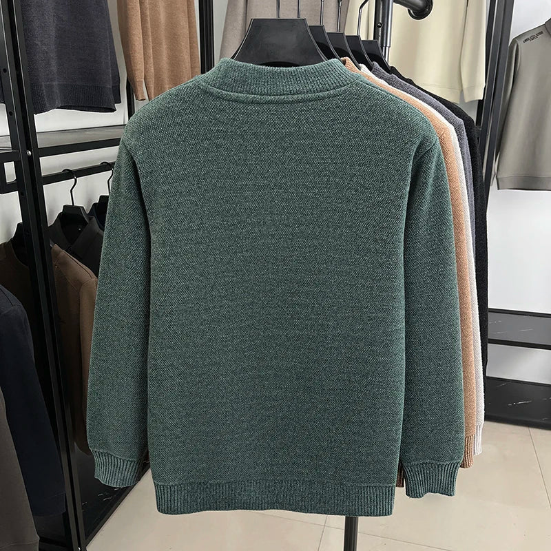 High-end designer new sweater men round neck fashion brand classic Paul embroidery luxury winter plush thick warm knit pullover