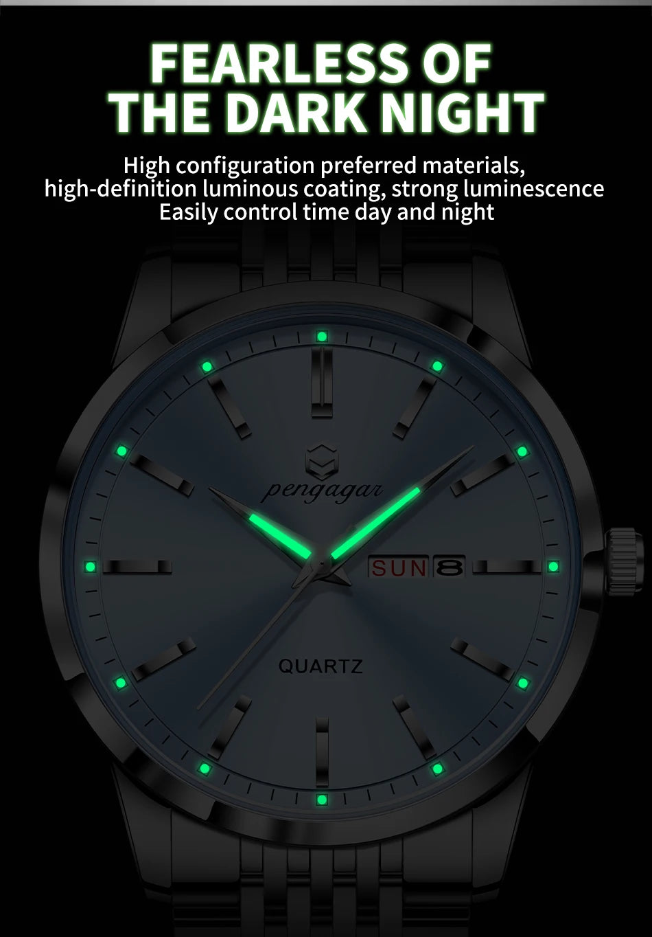 Factory Wholesale Luxury Watch For Man Waterproof Luminous Date Week Stainless Steel Men Watch Casual Quartz Men's Watches Male