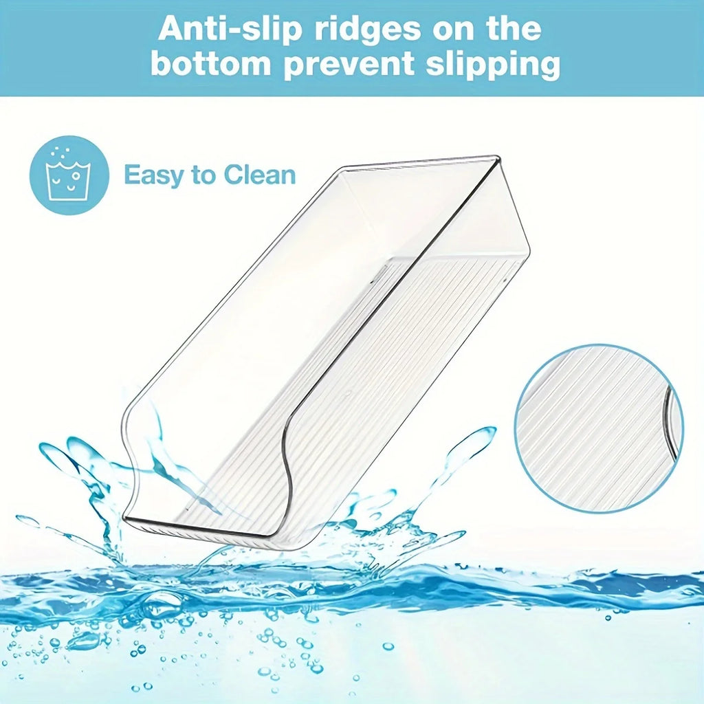 1/2 Pack Drink Dispenser Organizer for Refrigerator, Clear Plastic Tall Skinny Soda Pop Cans Holder Container Storage Bin