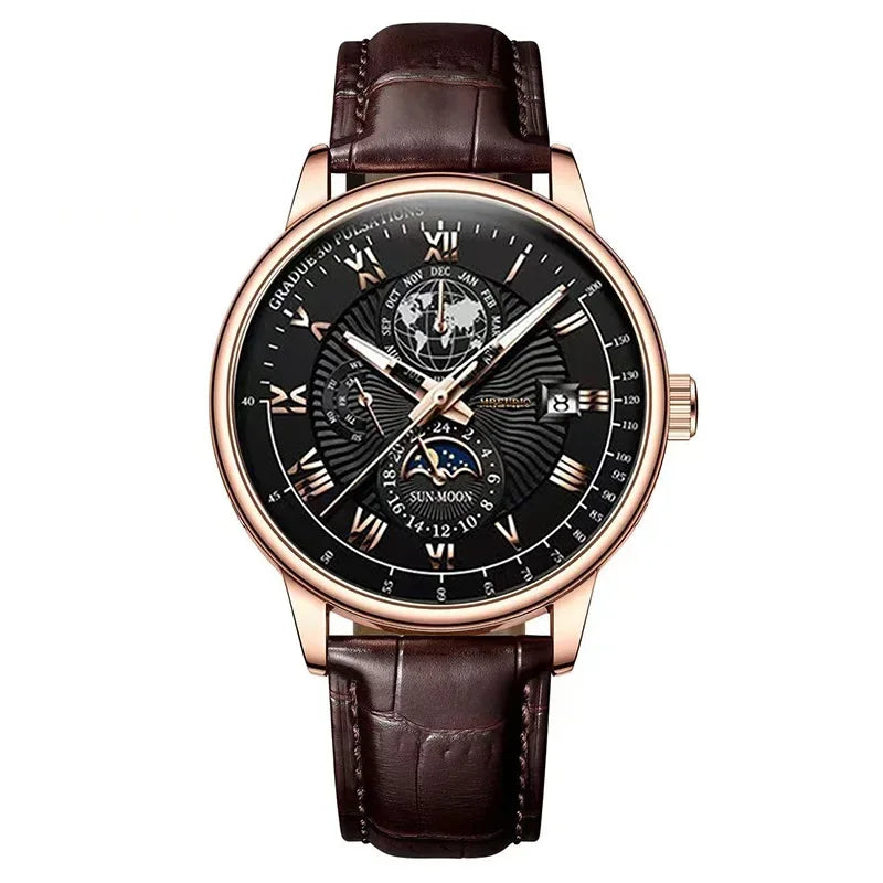 2024 Men Watch Fashion Top Luxury Sport Men's Wristwatch Waterproof Luminous Leather Date Quartz Watches Man Casual Clock
