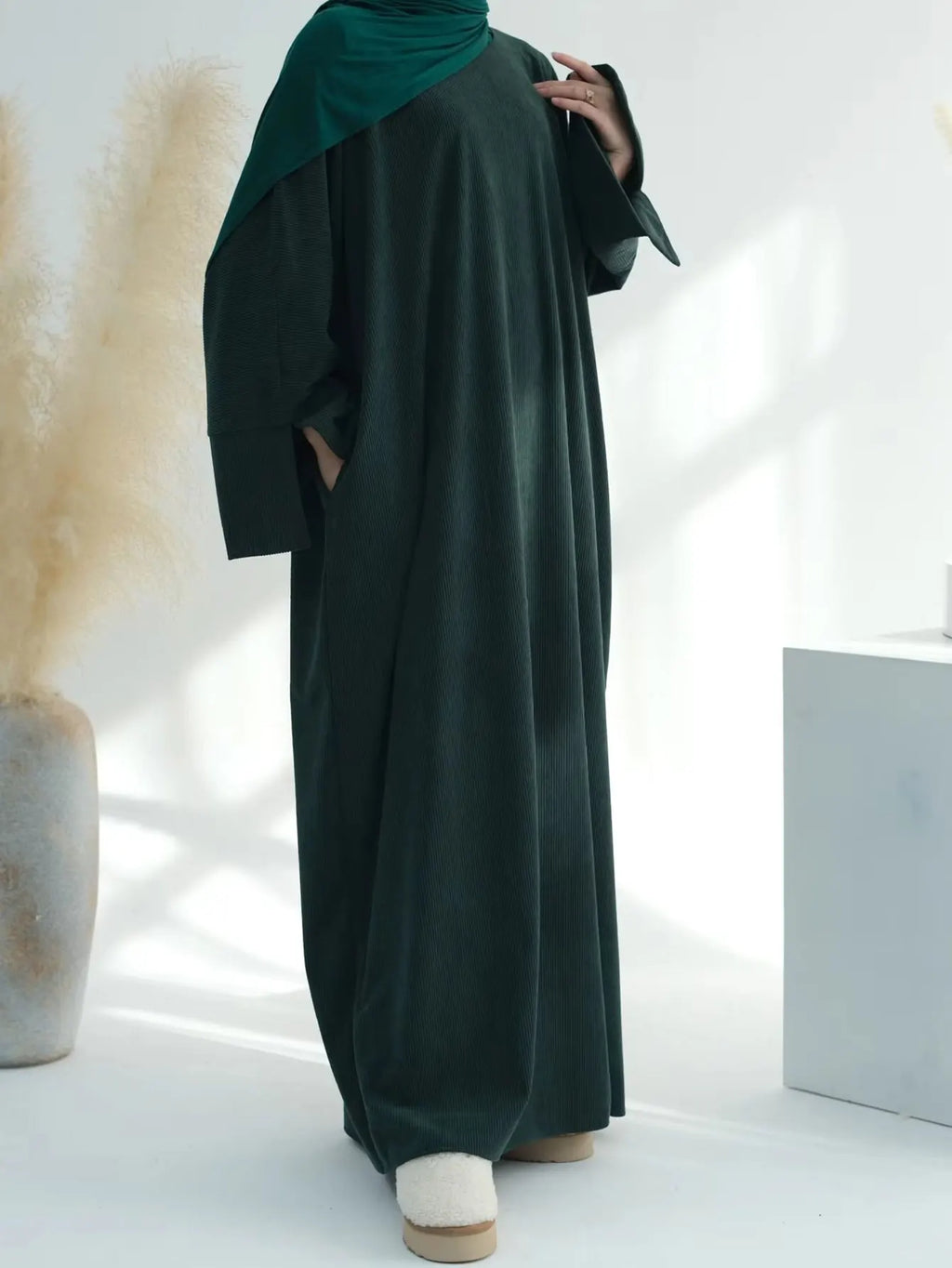Closed Casual Abayas Corduroy Winter Abaya Eid 2025 Muslim Clothes Borkha For Muslim Women Moroccan Dresses Kaftan Caftan Femme