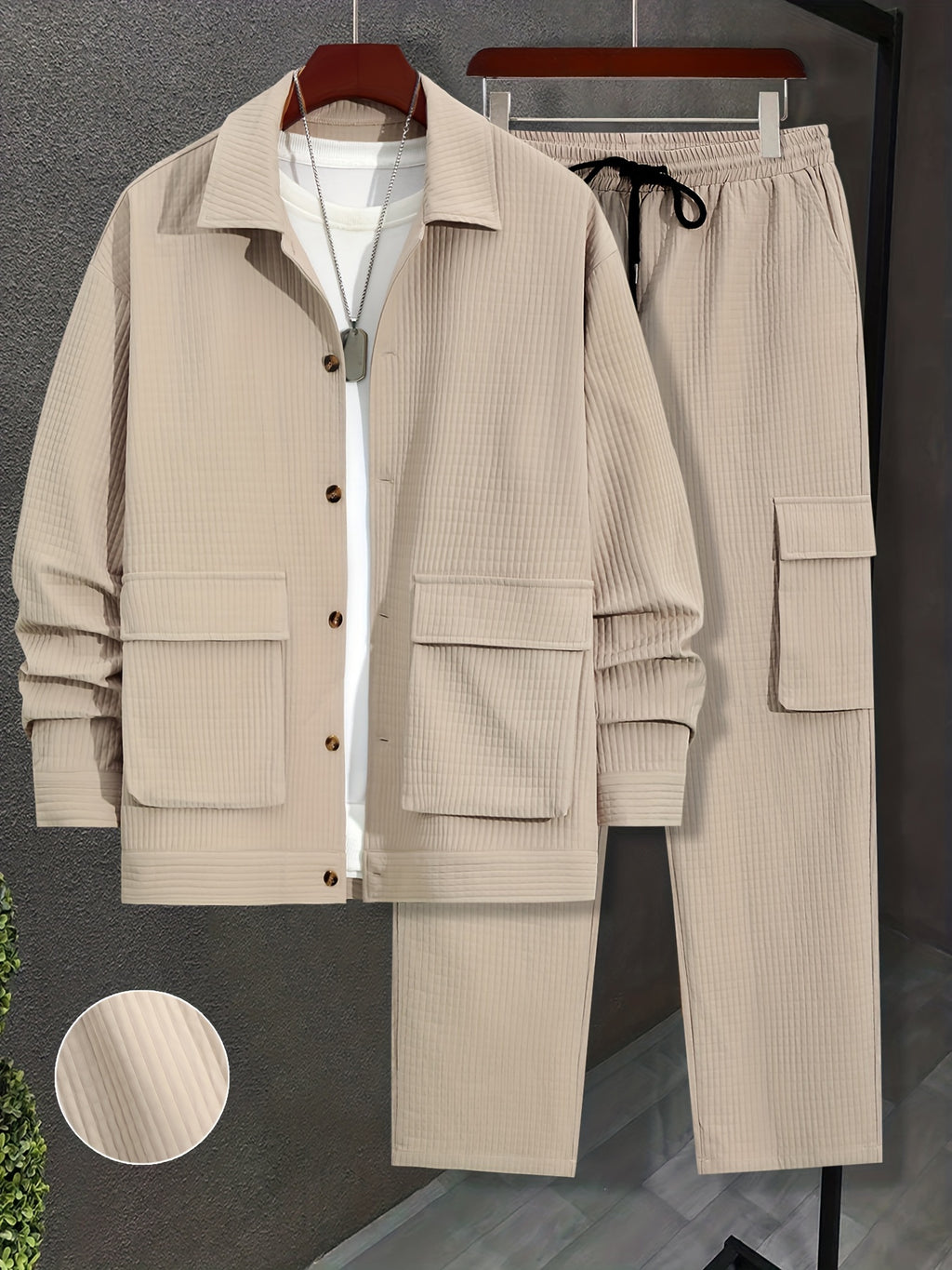 Men's Shirt and Casual Pants Set