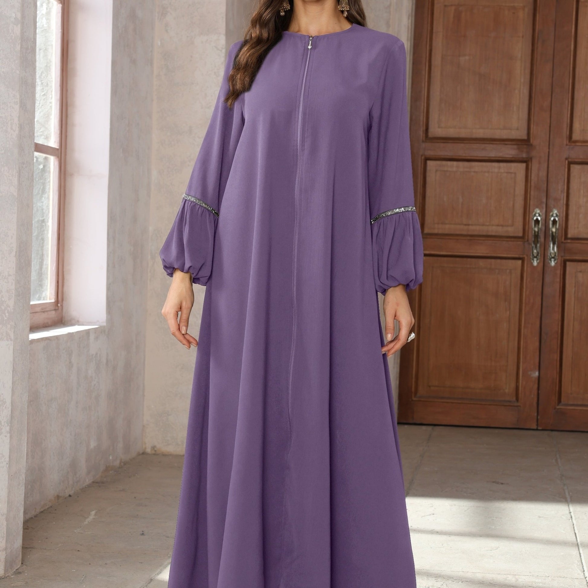 Elegant Rhinestone Embellished  Abaya