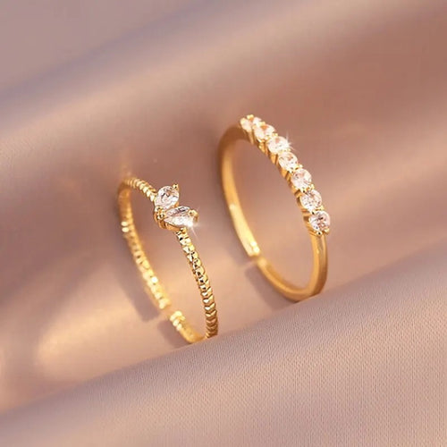 1 Pair Heart-Shaped Open Rings