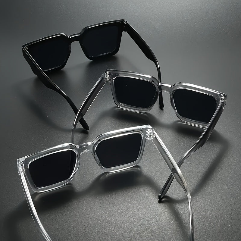 Men's Square Retro Glasses Set