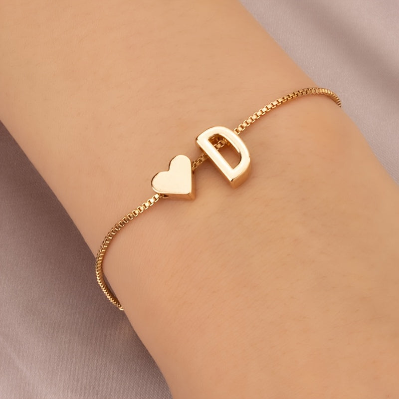 Mini Love Heart Letter Beads Bracelet